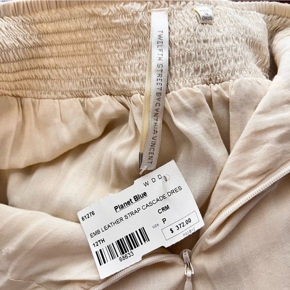 Twelfth Street Edgy Boho Leather Strappy Embroidered cream Cascading Maxi Dress - Picture 13 of 14